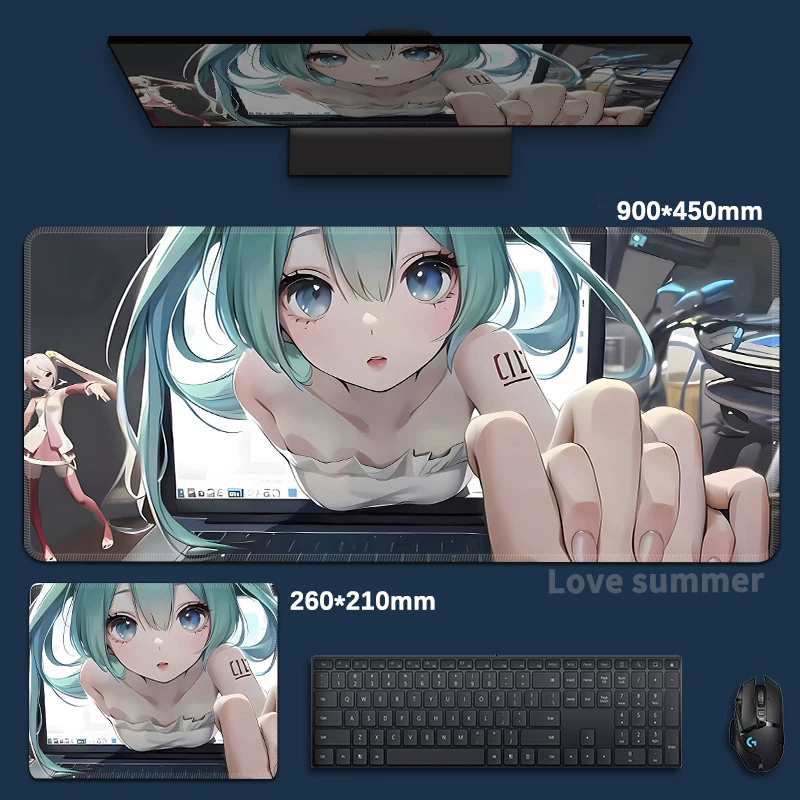 Pc Gaming Hatsune Miku - Tappetino per mouse da gioco grande