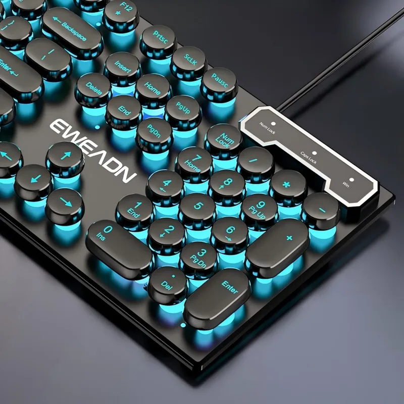 Wireless Gaming Mouse - Set Tastiera e Mouse Stile Retrò