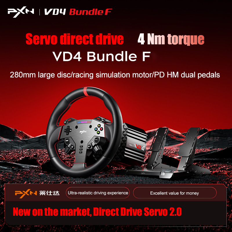 Pc Gaming Entry - PXN V4D Bundle Racing Wheel 4Nm