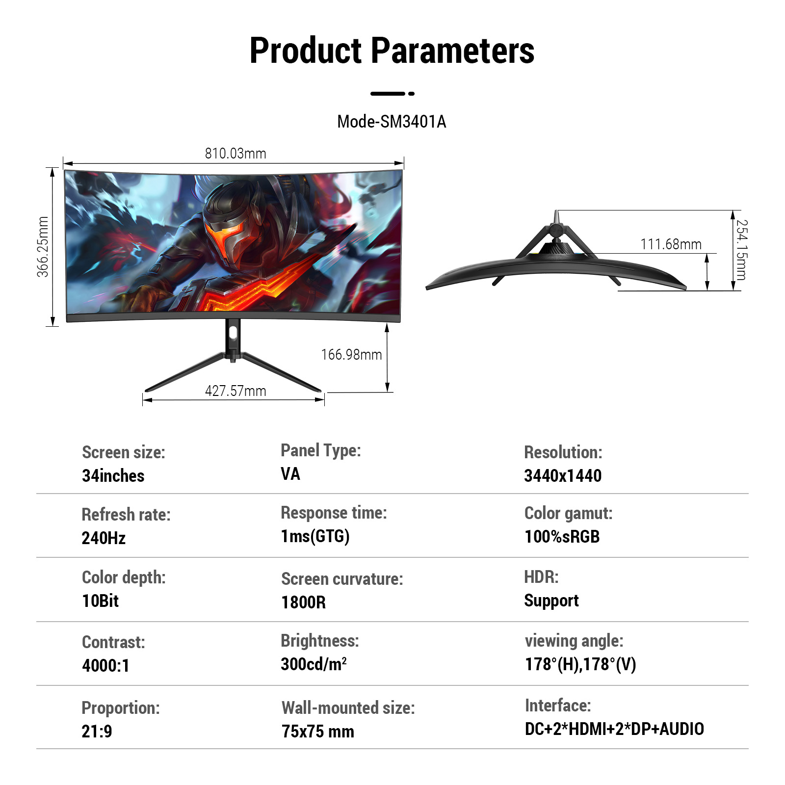 Monitor Curvo da 34 Pollici 4K - Pc Gaming Ultrawide Monitor recensione e prezzo